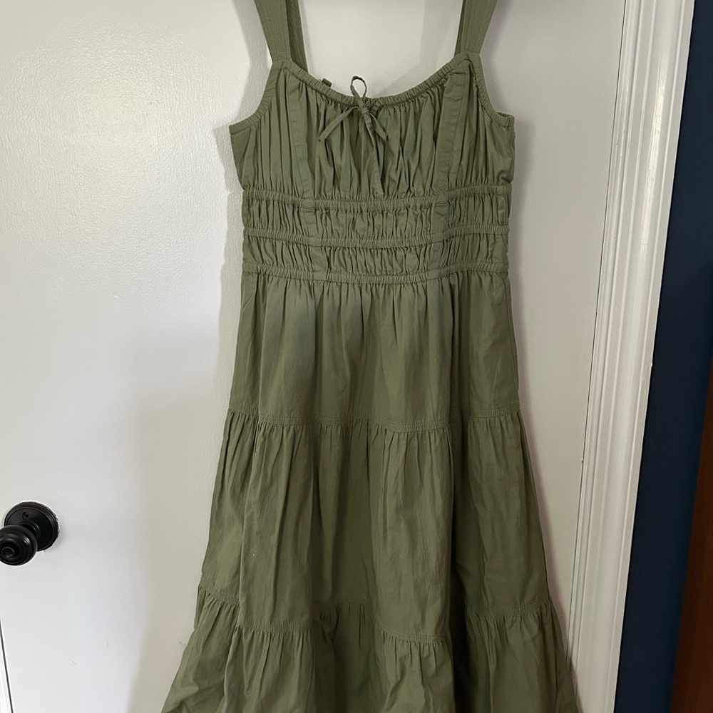 Aritzia Olive Green Midi Dress